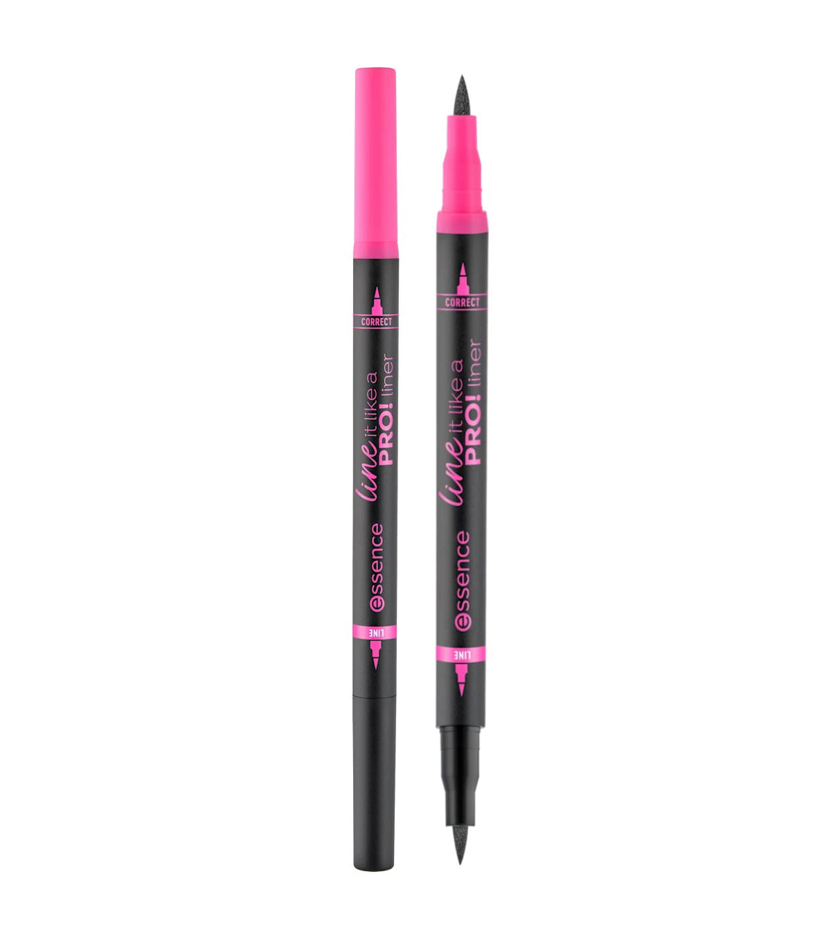 Essence, Line It Like a Pro!, Double-Ended, Liquid Eyeliner, 01, Black, 1.2 ml