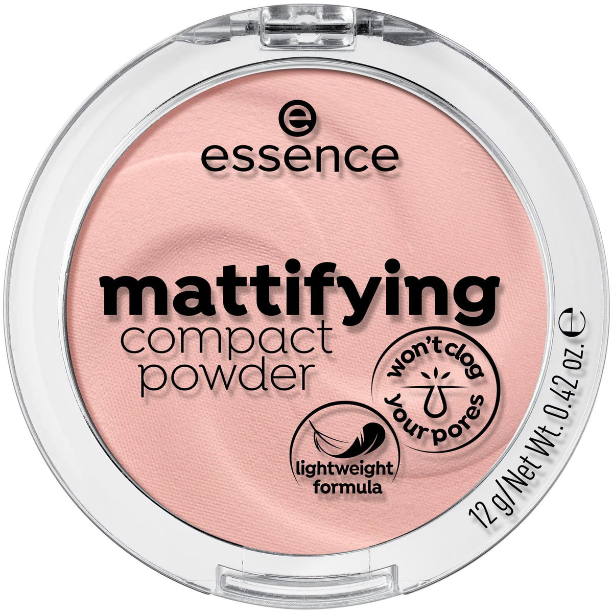 Essence, Mattifying Compact Powder, Matte Finish, Compact Powder, 10, Light Beige, 12 g