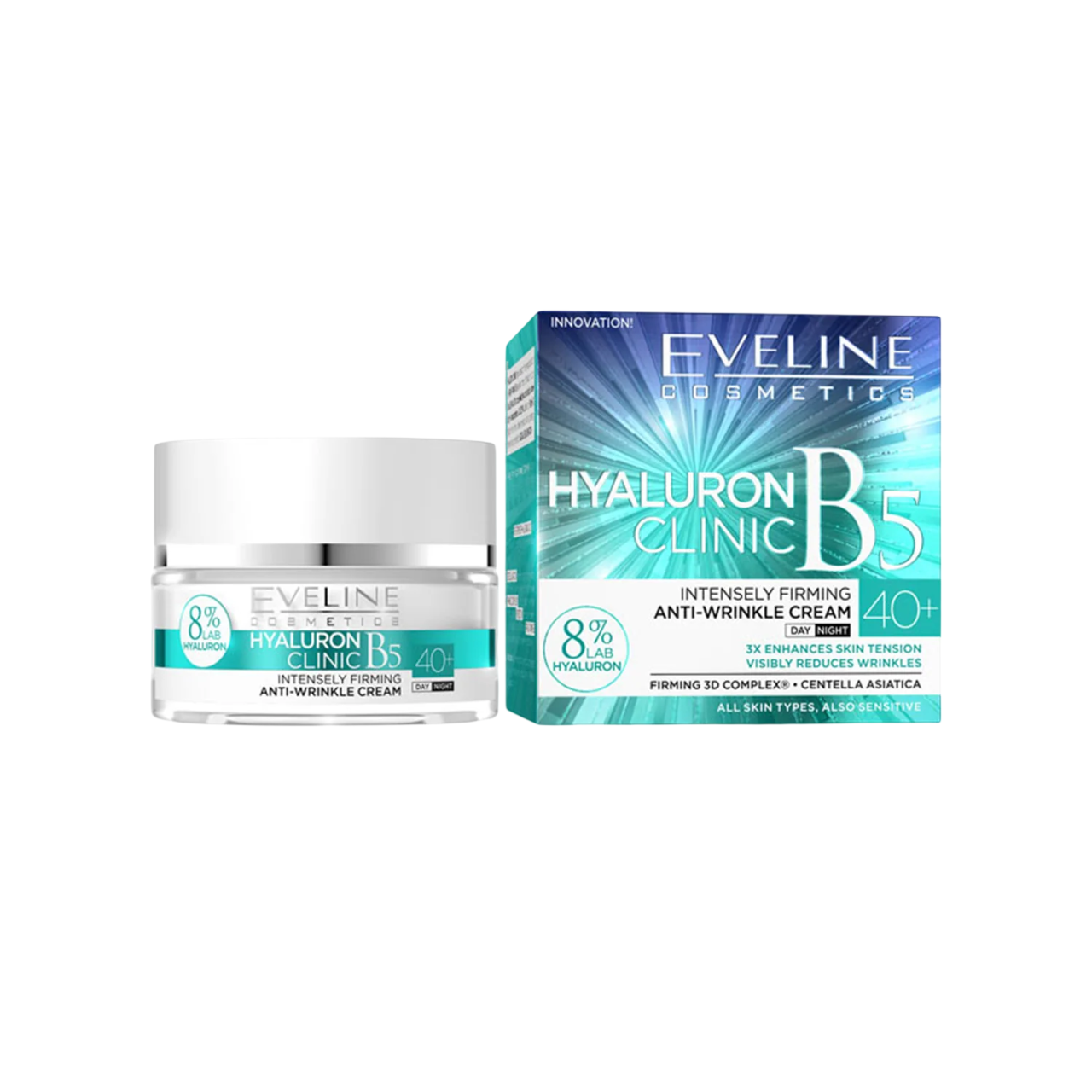 Eveline Cosmetics, Hyaluron Clinic 40+, Anti-Wrinkle, Day & Night, Cream, For Face, 50 ml