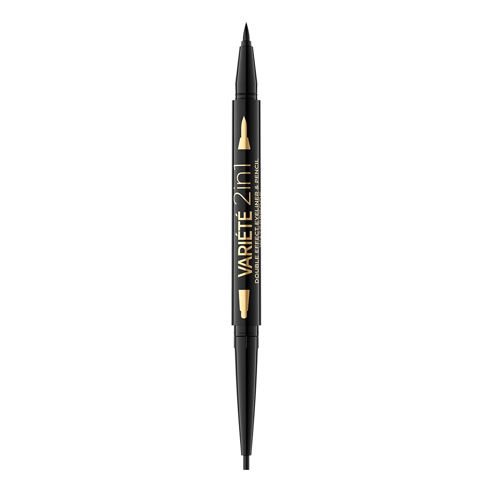 Eveline Cosmetics, Variete, Double-Ended, Gel Eyeliner, Ultra Black
