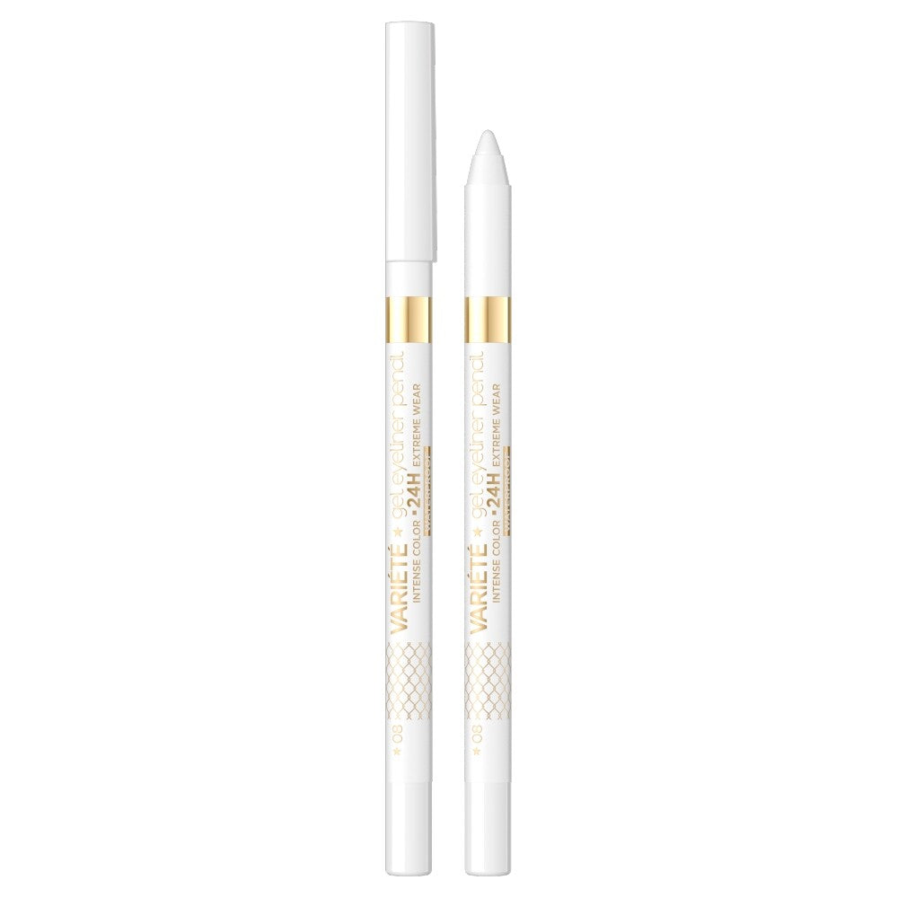 Eveline Cosmetics, Variete, Waterproof, Gel Pencil Eyeliner, 08, White, 1.3 g