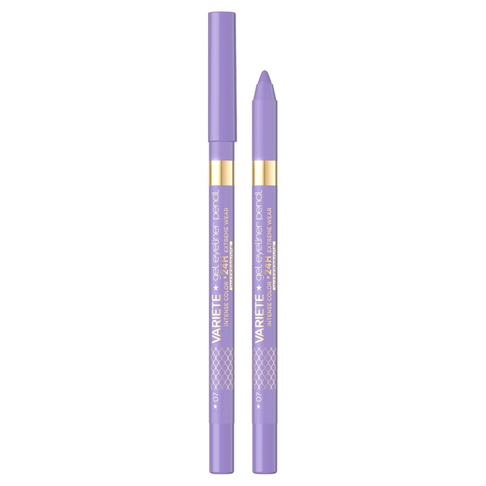 Eveline Cosmetics, Variete, Waterproof, Gel Pencil Eyeliner, 07, Lavender, 1.3 g