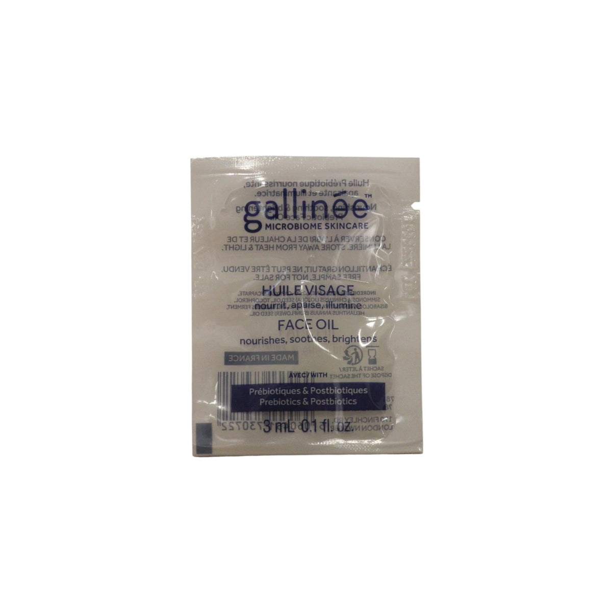 Gallinee, Microbiome Skincare, Præbiotika & Postbiotika, Nærende, Olie, Til Ansigtet, 3 ml *Sample