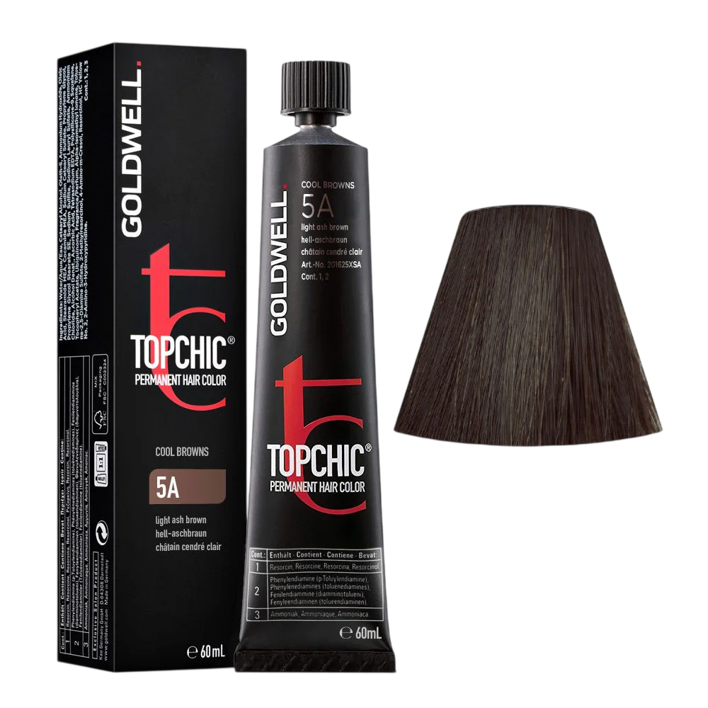 Goldwell, Topchic Naturals, Permanent Hair Dye, 5A Light Ash Brown, 60 ml