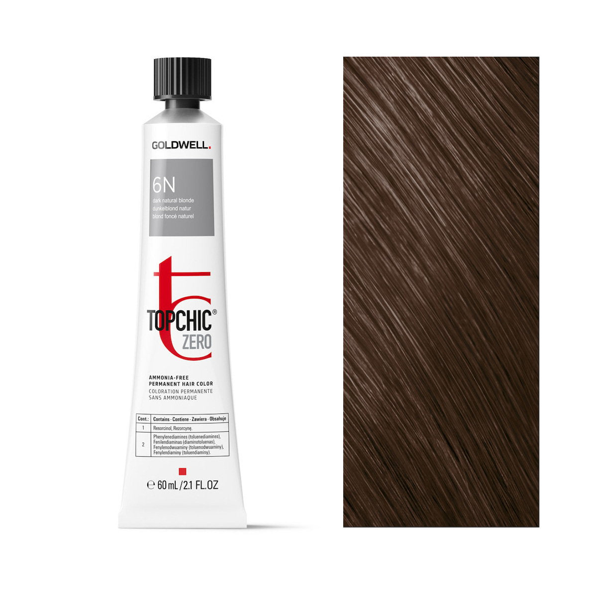 Goldwell, TopChic Zero, Permanent Hair Dye, 6N Dark Natural Blonde, 60 ml