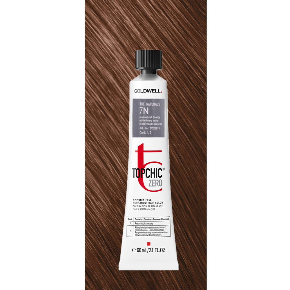 Goldwell, TopChic Zero, Permanent Hair Dye, 7N Natural Blonde, 60 ml