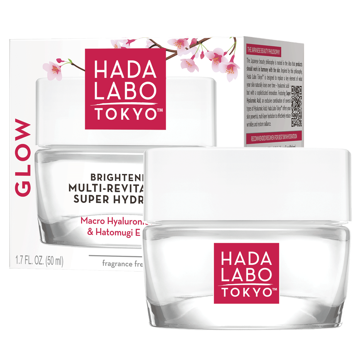 Hada Labo Tokyo, Glow, Hyaluronic Acid, Brightening, Day & Night, Gel Cream, Face, 50 ml