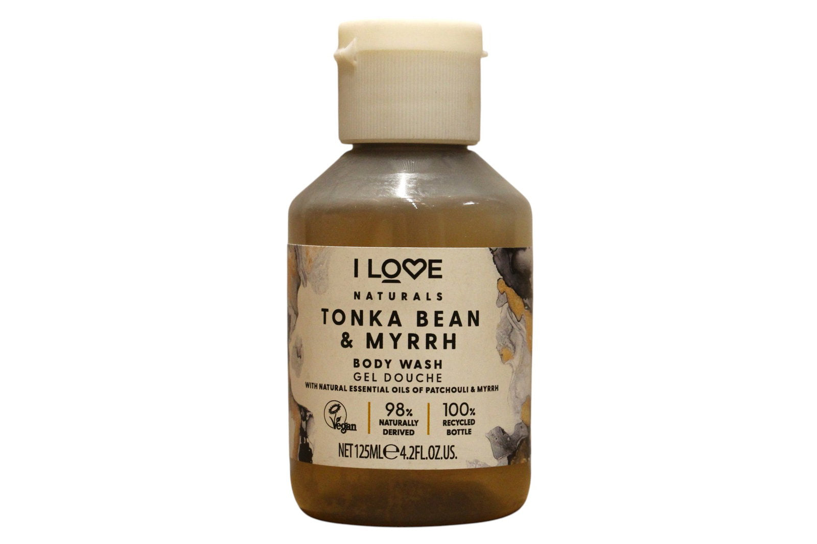 I Love, Naturals Collection, Vegan, Tonka Bean & Myrrh, Hydrating, Shower Gel, For All Skin Types, 125 ml
