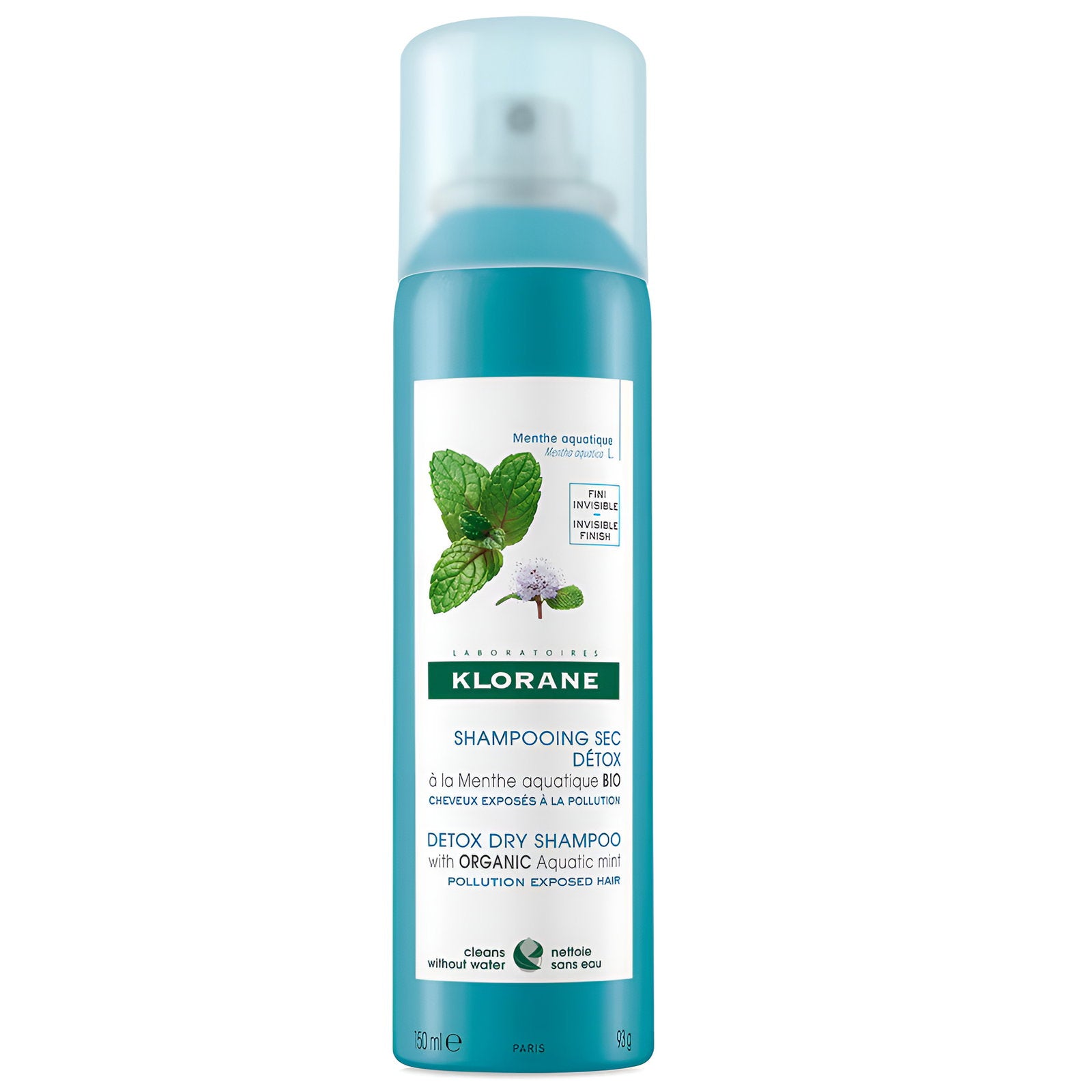 Klorane, Detox, Mint, Hair Dry Shampoo, Clarifies, 150 ml