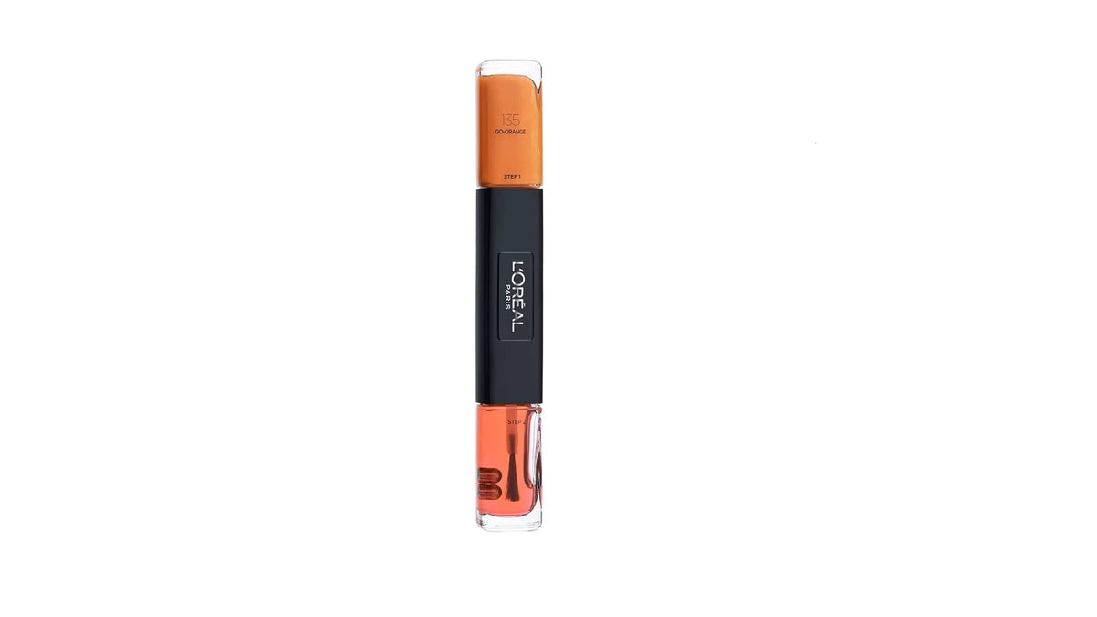 L'Oreal Paris, Infallible, Gel-Effect, Nail Polish 2-In-1, 135, Go-Orange, 2 x, 5 ml