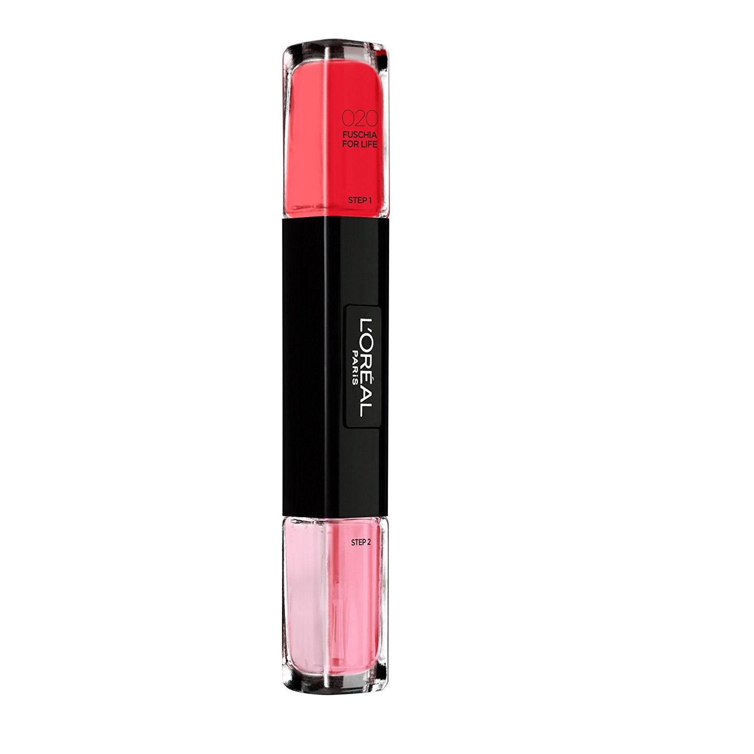 L'Oreal Paris, Infallible, Nail Polish 2-In-1, 020, Fuschia For Life, 2 x, 5 ml