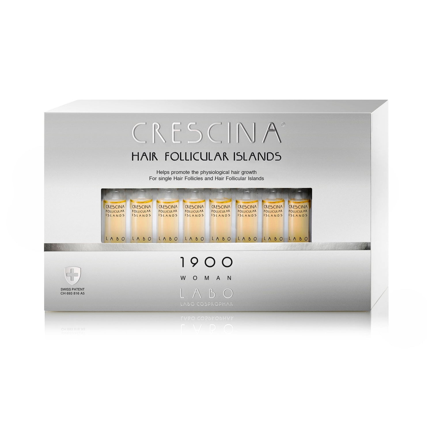 Labo Suisse, Crescina Follicular Islands 1700, For Growth Stimulation, Ampoules Treatment Serum, For Scalp, For Women, 20 pcs