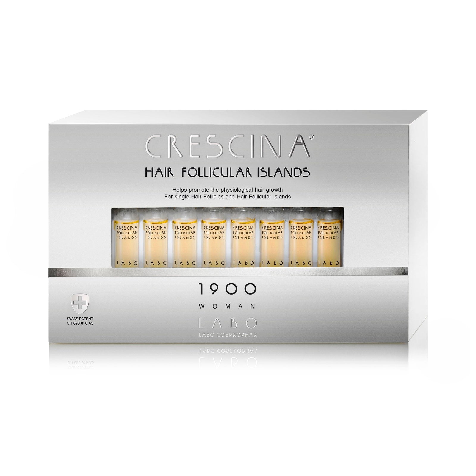 Labo Suisse, Crescina Follicular Islands 1700, For Growth Stimulation, Ampoules Treatment Serum, For Scalp, For Women, 20 pcs
