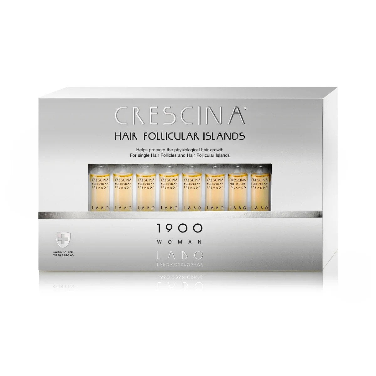 Labo Suisse,  Crescina Follicular Islands 1900, For Growth Stimulation, Ampoules Treatment Serum, For Scalp, For Women, 20 pcs