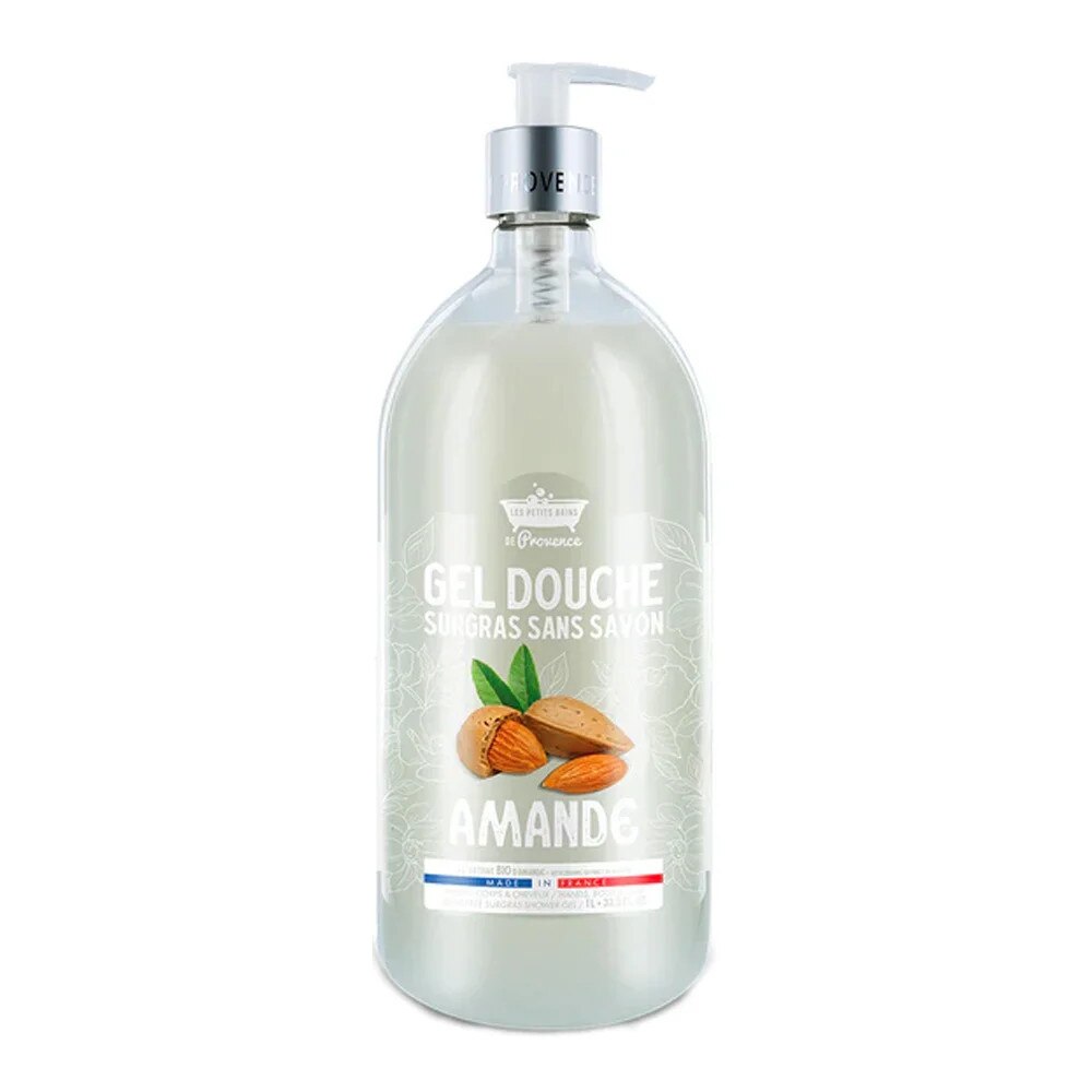 Les Petites Bains de Provence, Almond, Shower Gel, For Sensitive Skin, 1000 ml