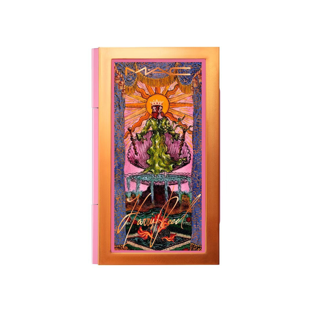 MAC, From Harris With Love, Lip Palette, Roman Revelation: Bright Orange (Matte) + No Place Like LA: Warm Nude (Amplified) + London Grind: Deep purple (Amplified), 3 g