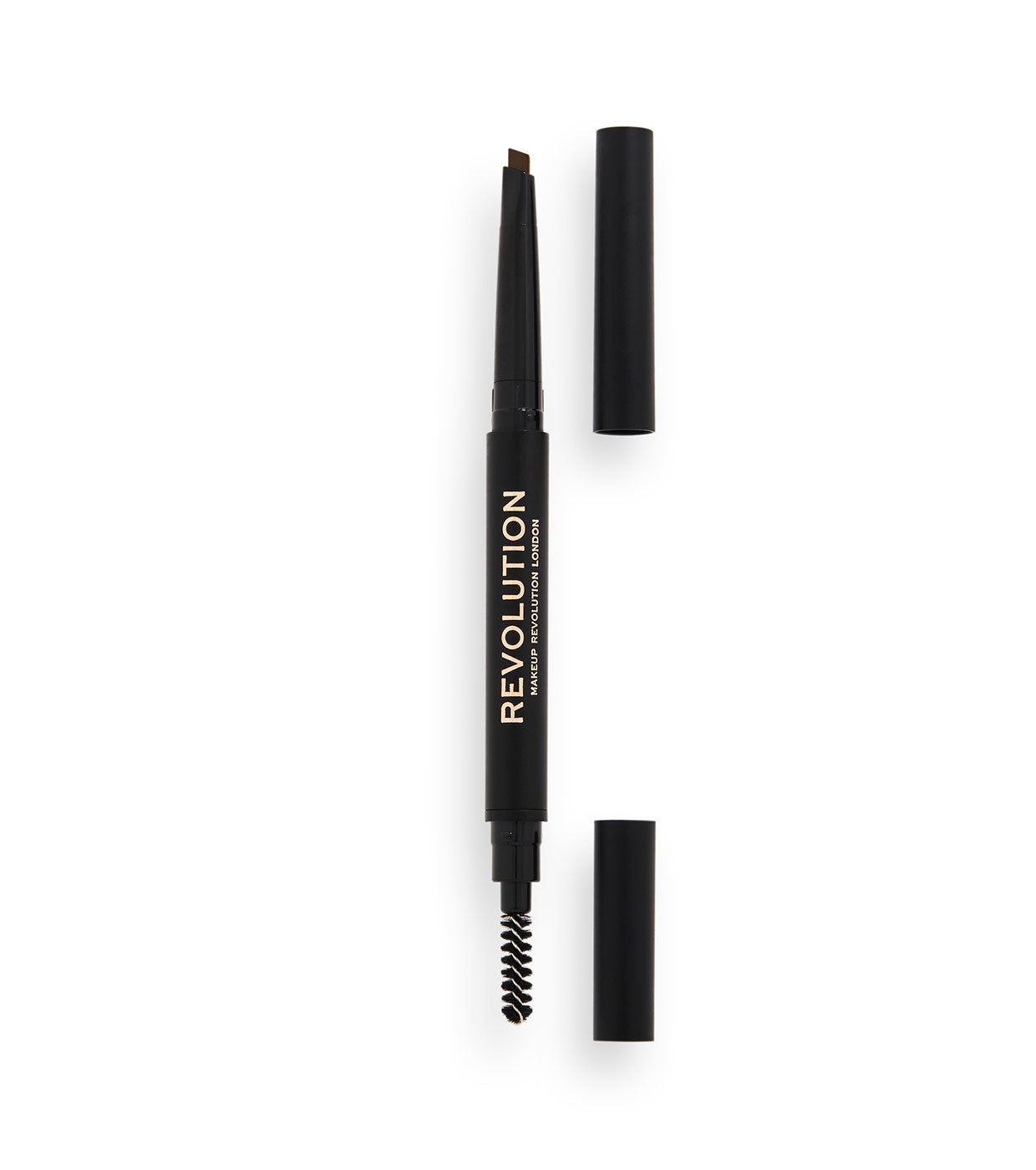 Makeup Revolution, Duo Brow Definer, Eyebrow Cream Pencil & Brush 2-In-1, Medium Brown, 0.25 g