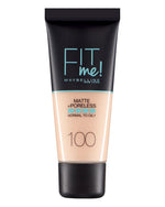 Maybelline, Fit Me Matte + Poreless, Liquid Foundation, 100, Warm Ivory, 30 ml