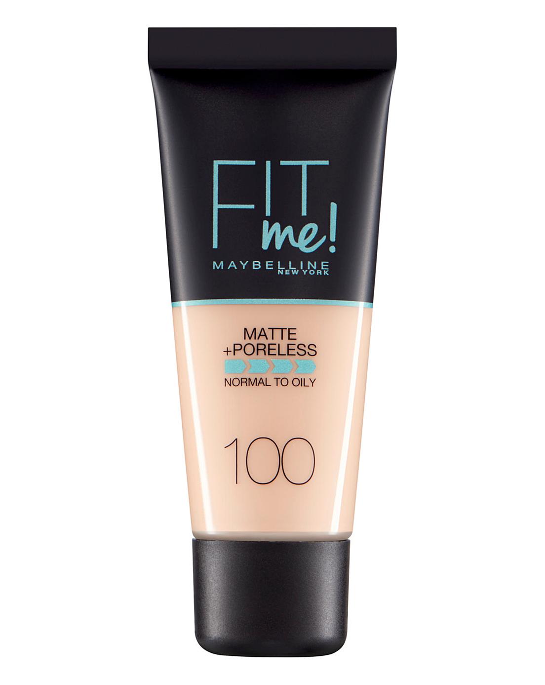 Maybelline, Fit Me Matte + Poreless, Liquid Foundation, 100, Warm Ivory, 30 ml