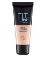 Maybelline, Fit Me Matte + Poreless, Liquid Foundation, 104, Soft Ivory, 30 ml