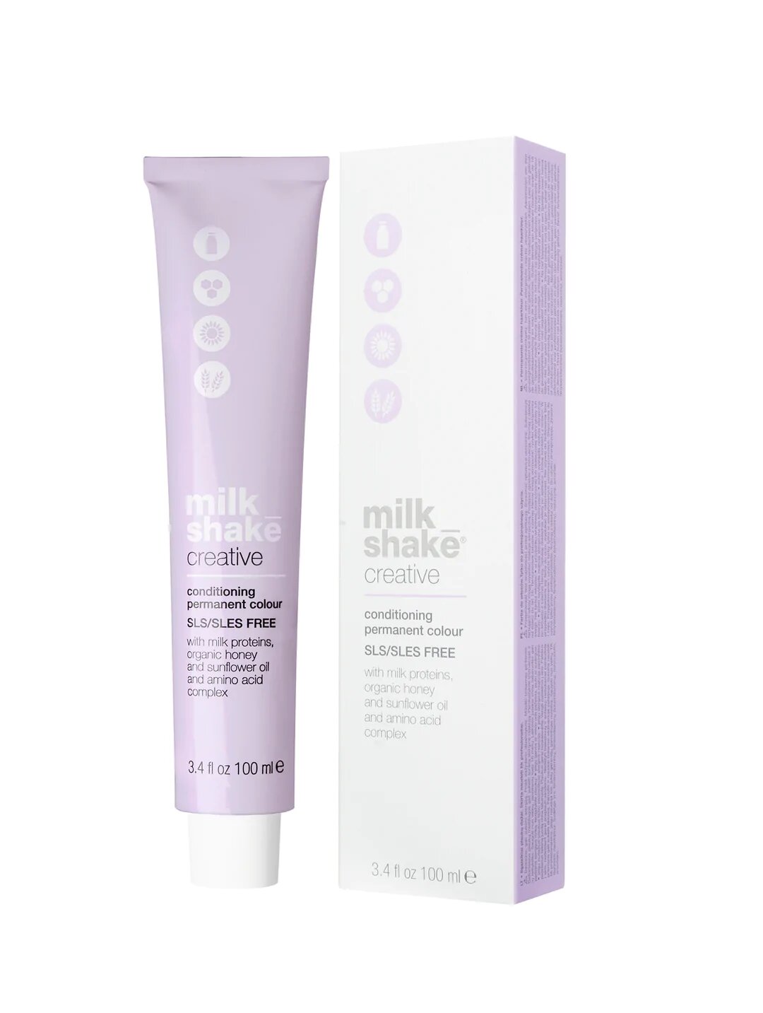 Milk Shake, Creative, SLS/SLES-Free, Permanent Hair Dye, 4.11 Intense Ash Medium Brown, 100 ml