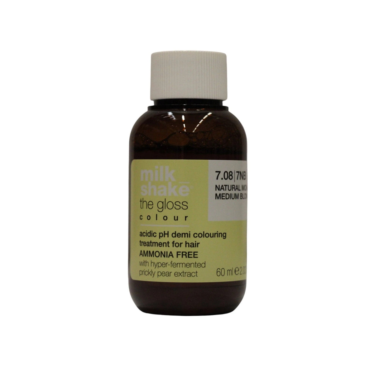 Milk Shake, The Gloss Acidic pH, demi-permanent hårfarve, 7.08 Natural Moka Medium Blond, 60 ml