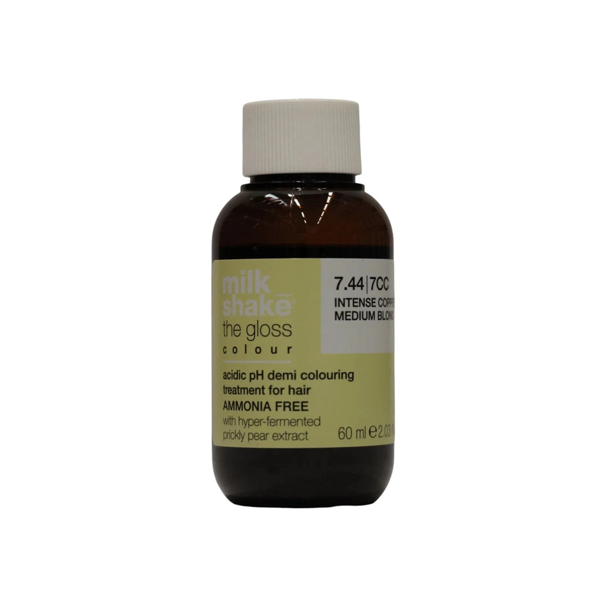 Milk Shake, The Gloss Acidic pH, Demi-Permanent Hårfarve, 7.44 Intens kobber mellemblond, 60 ml