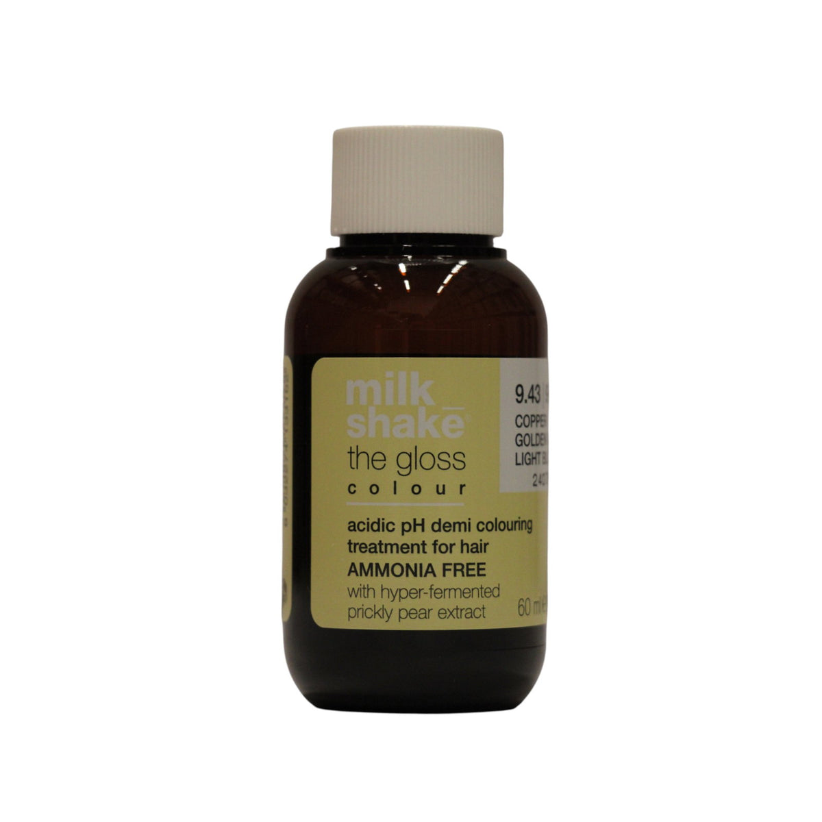 milk_shake The Gloss Demipermanent hårfarve med sur pH 9.43 Meget lysblond kobbergylden 60 ml