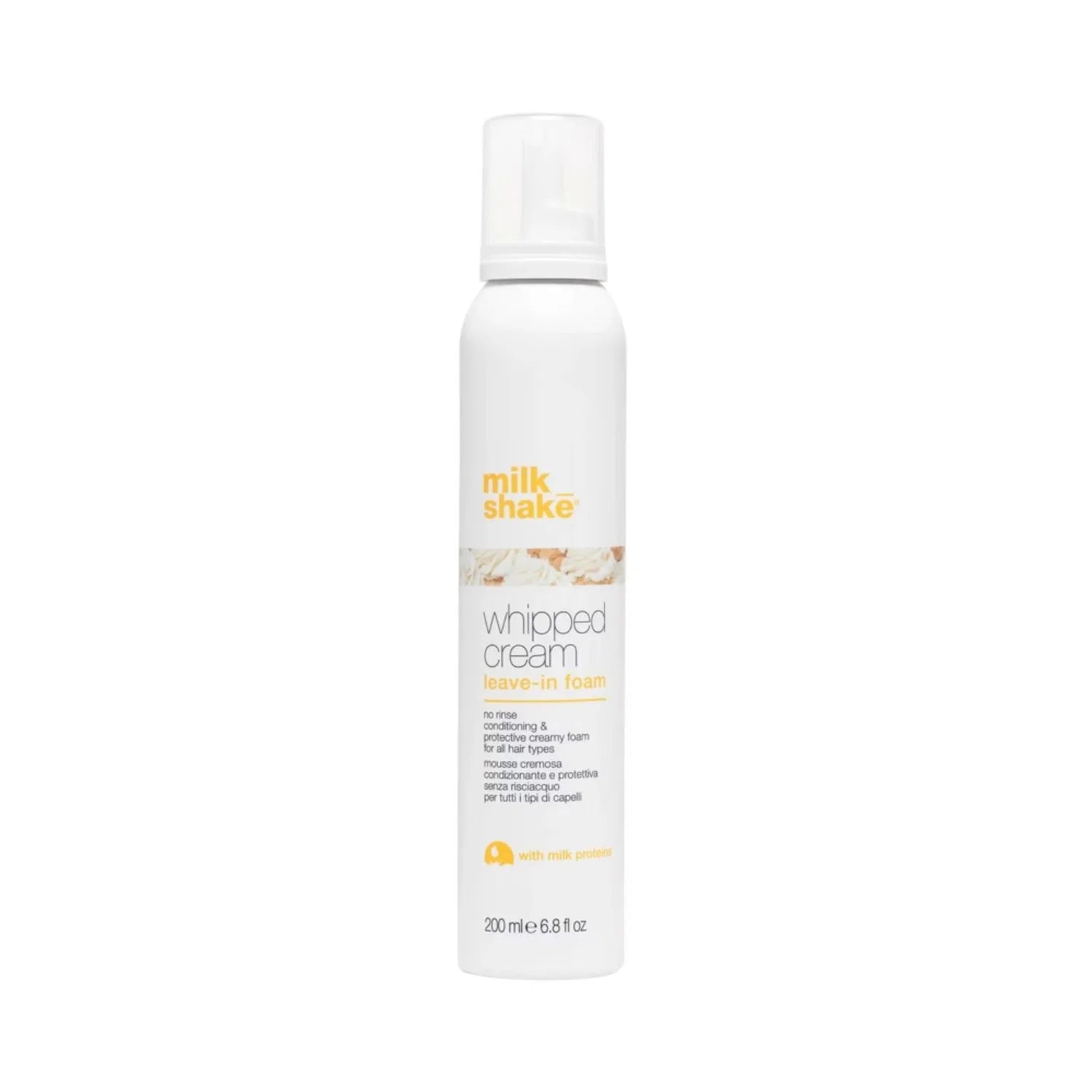 Milk Shake, Whipped Cream, Milk Proteins, Hair Leave-In Foam Conditioner, For Hydration, 200 ml