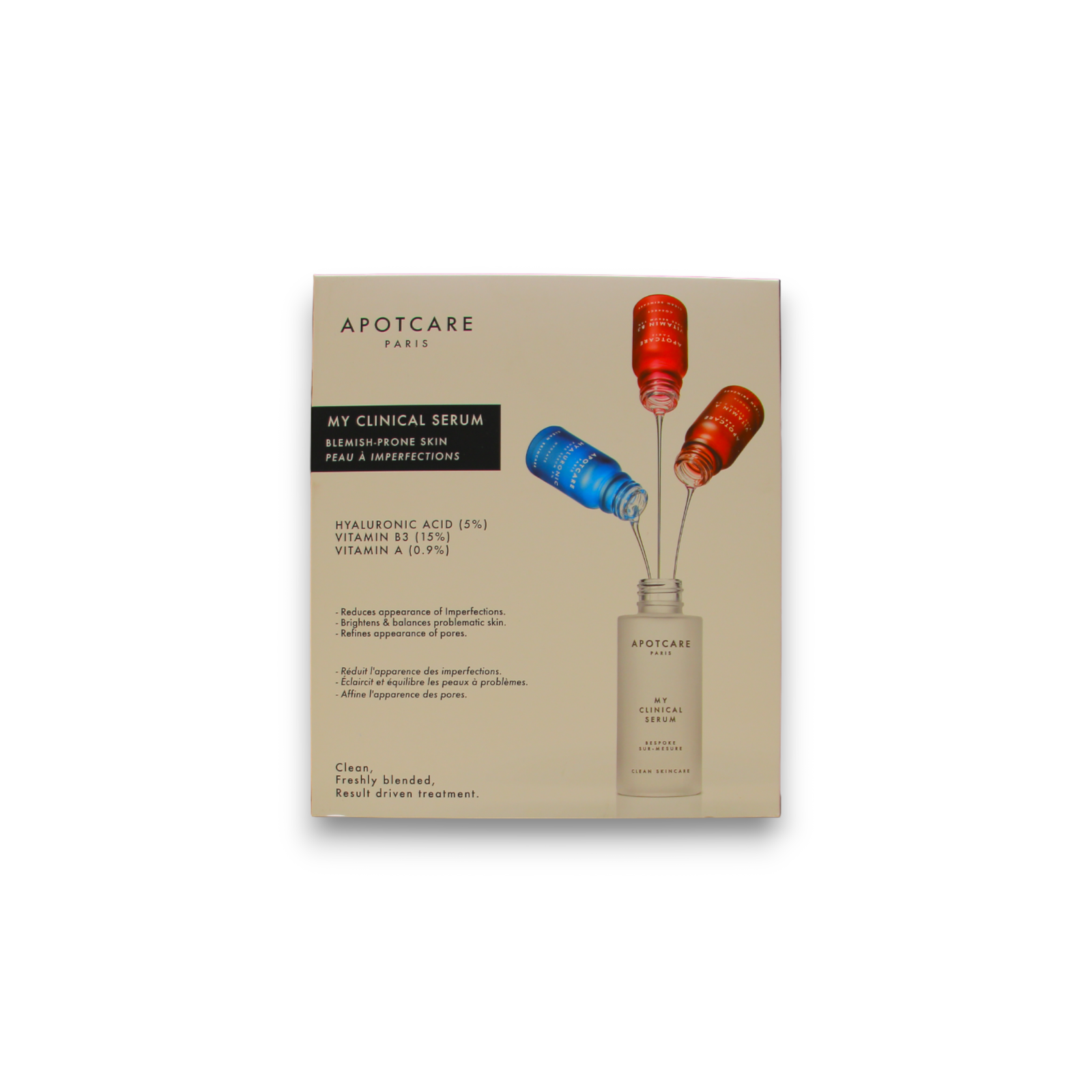 My Clinical Serum Set Apotcare: Vitamin B3, Vitamin B3, Anti-Redness, Serum, For Face, 10 ml + Vitamin A, Retinoid, Anti-Wrinkle, Serum, For Face, 10 ml + Hyaluronic, Hyaluronic Acid, Anti-Ageing, Day & Night, Serum, For Face, 10 ml