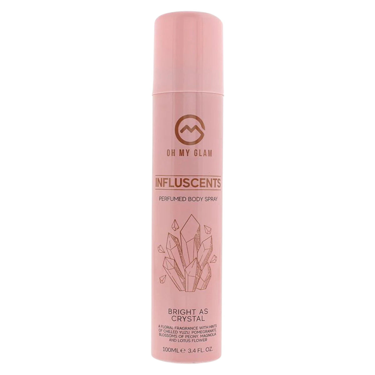 Oh My Glam, Influscents Bright As Crystal, Body Spray, Lotus Flower, 100 ml