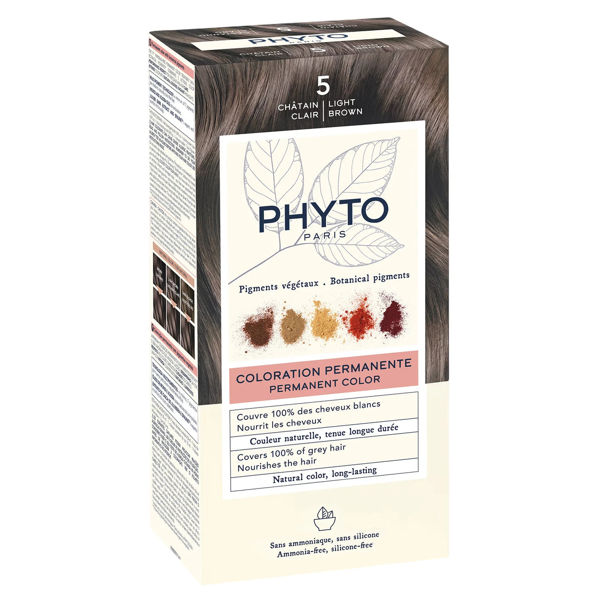 Phyto, Color, Permanent Hårfarve, 5 Lys Kastanje, 50 ml