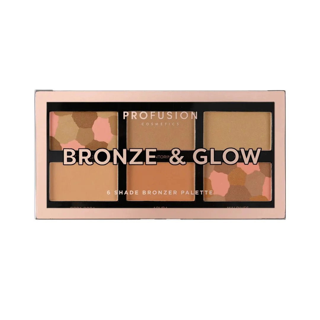 Profusion Cosmetics, Bronze & Glow, Matte & Contouring, Blush Highlighter Palette, 15.6 g