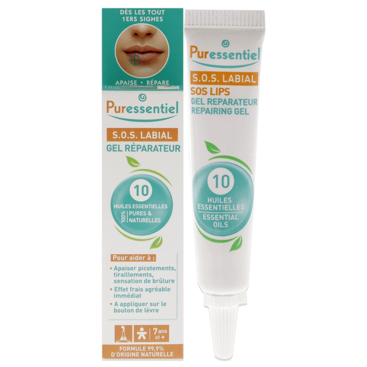 Puressentiel, S.O.S. Lip, Essential Oils, Repairing, Lip Balm Treatment, 5 ml