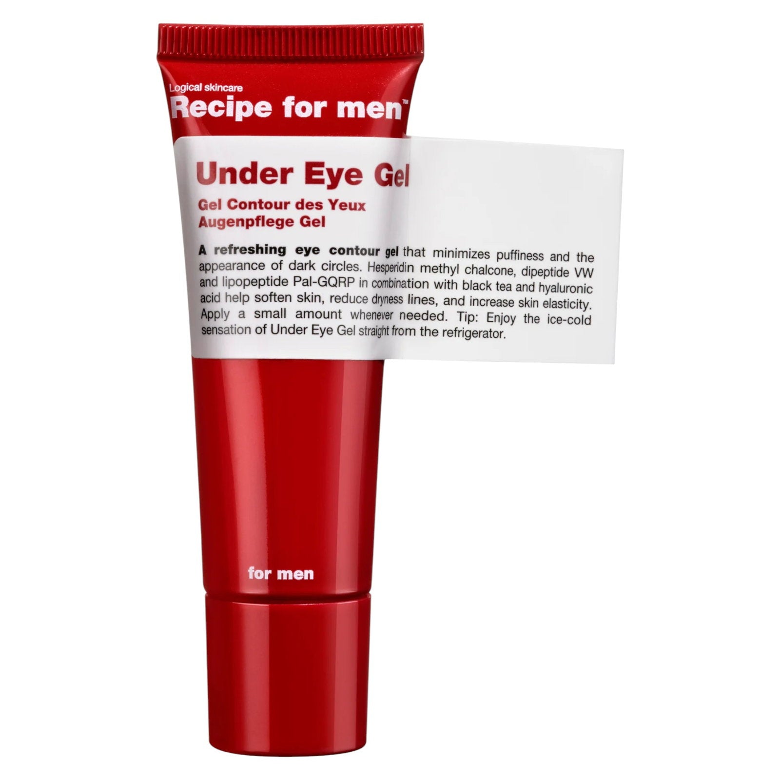 Recipe For Men, Under Eye Gel, 100% vegan, Minimizes puffiness, Morning and evening, Eye Gel, 25 ml
