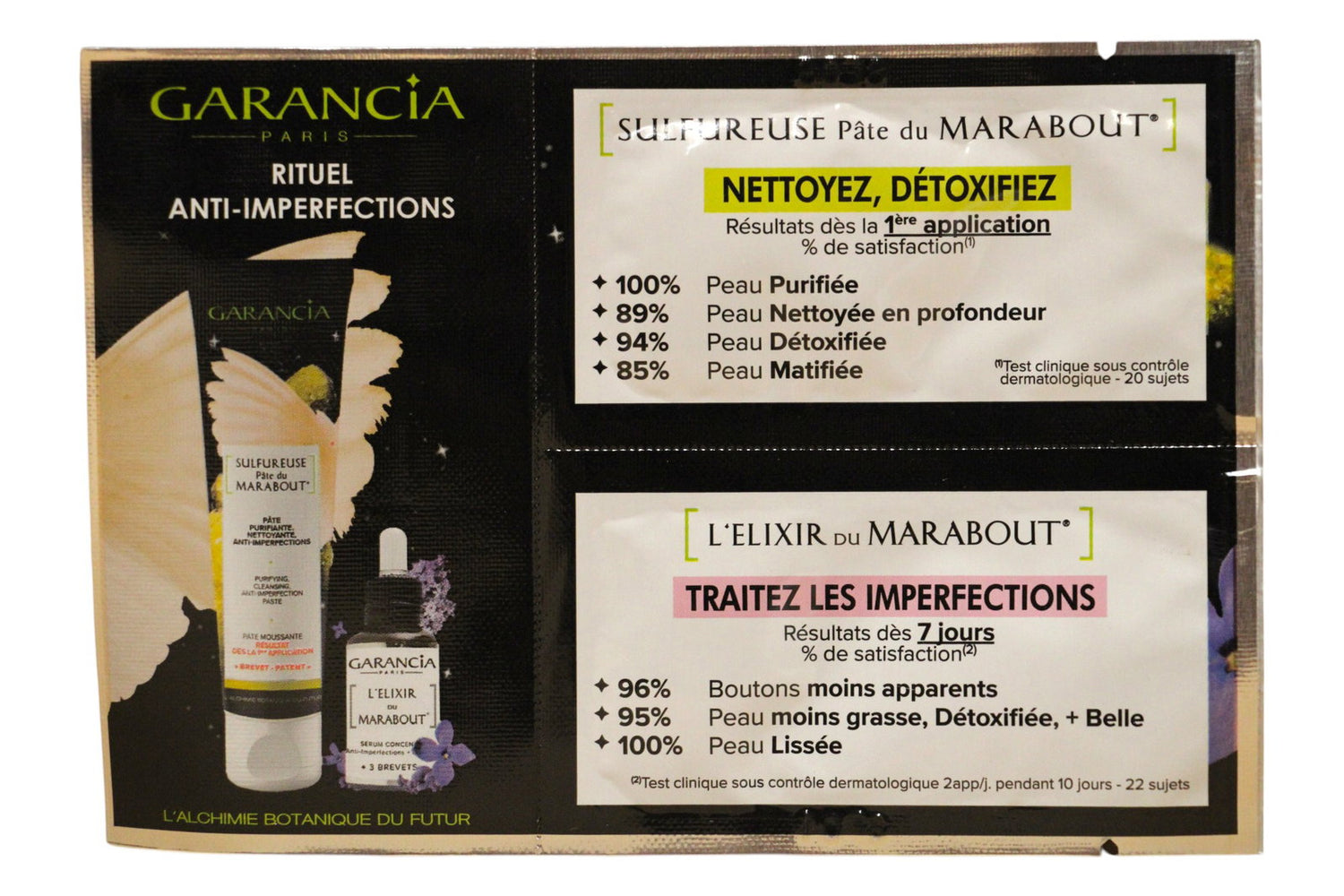 Rituel Anti-Imperfections Set Garancia: Marabout Sulphurous, Purifying, Cleansing Cream, 30 g *Tester + Marabout Elixir, Oil Free, Anti-Ageing, Morning & Evening, Serum, For Face, 15 ml
