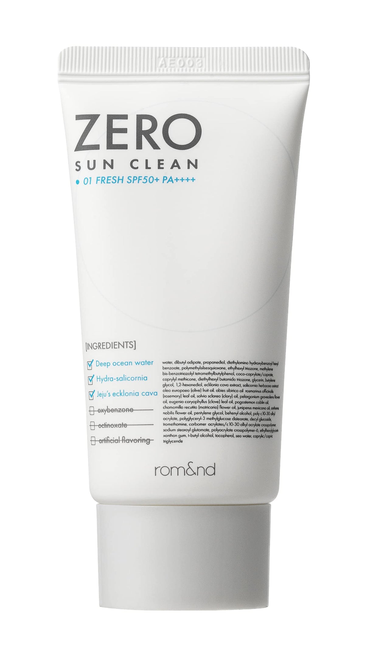 Rom&nd, Zero Sun Clean, For All Skin Types, Before Sun Exposure, Light Cream, For Face, SPF 50+, 50 ml