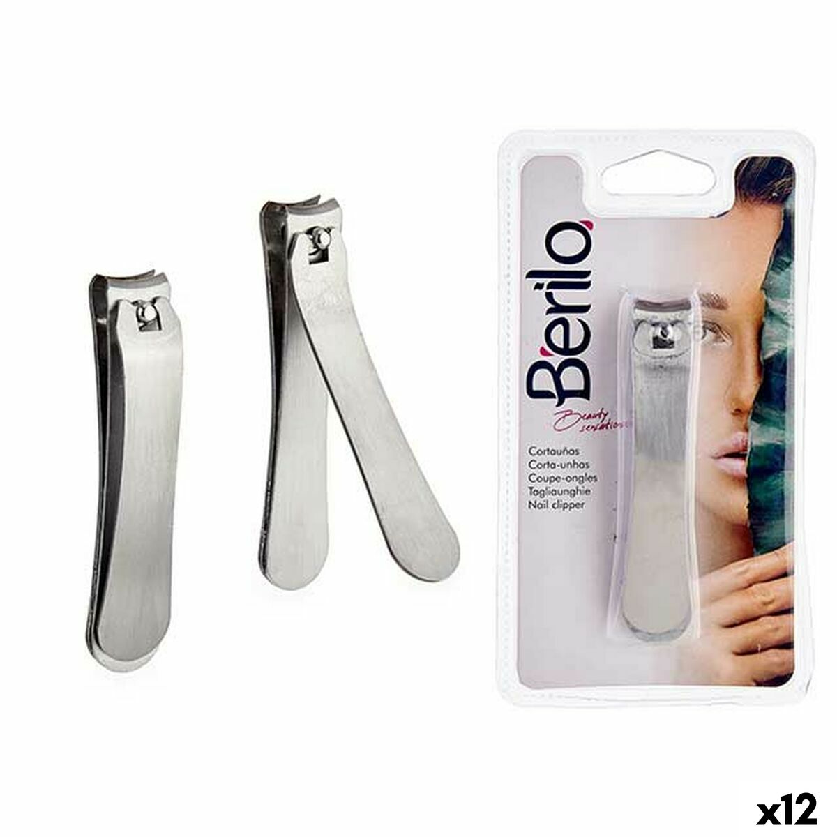 Negleklipper Berilo Silver Metal (12 enheder) produktemballage
