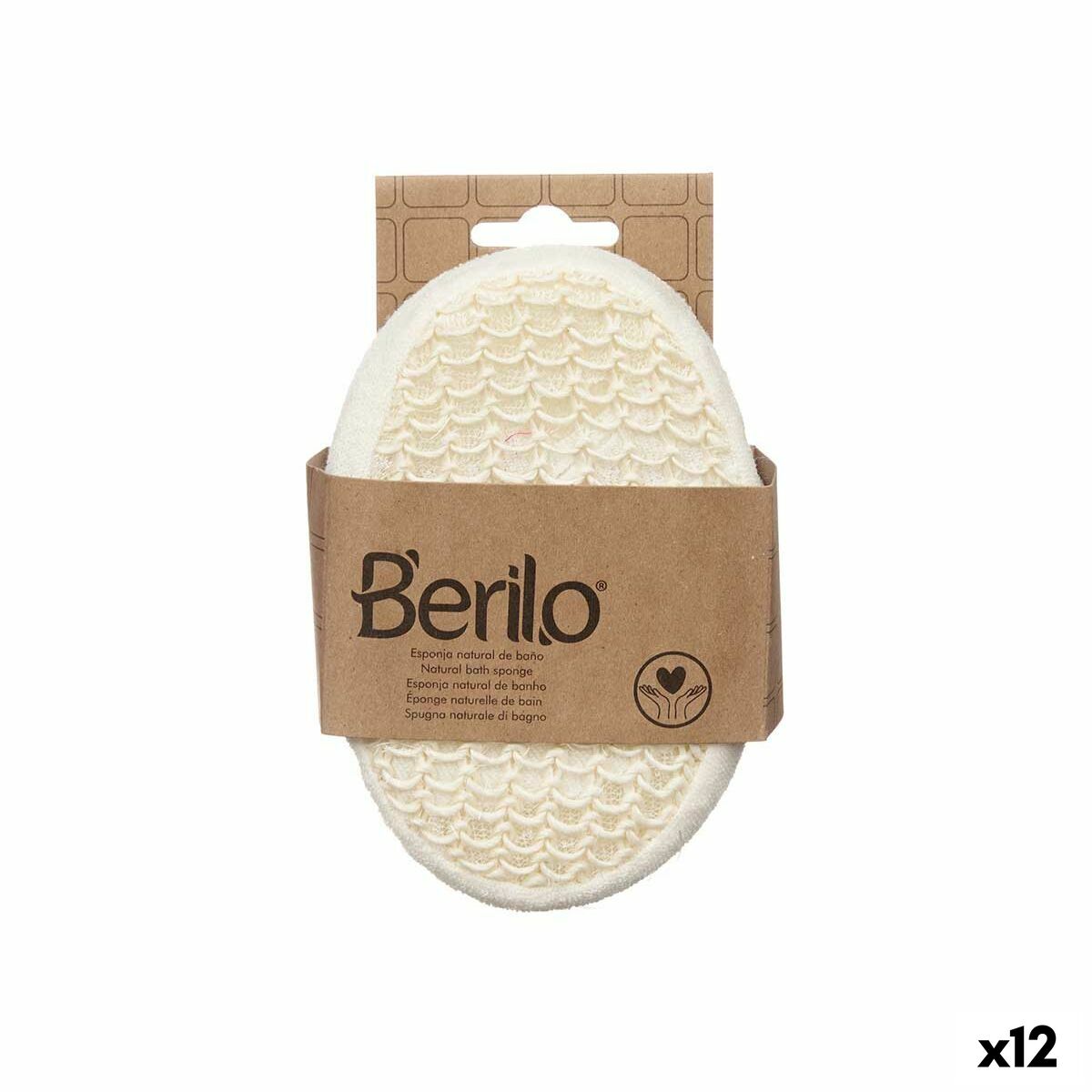 Body Svamp Berilo Hvid Beige 11 x 15 x 5 cm (12 Enheder) produktemballage