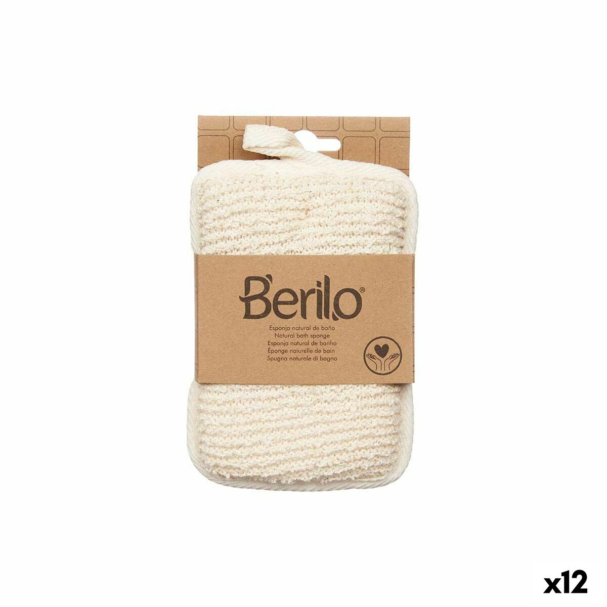 Body Svamp Berilo Hvid Beige 11 x 16,5 x 2 cm (12 enheder) produktemballage