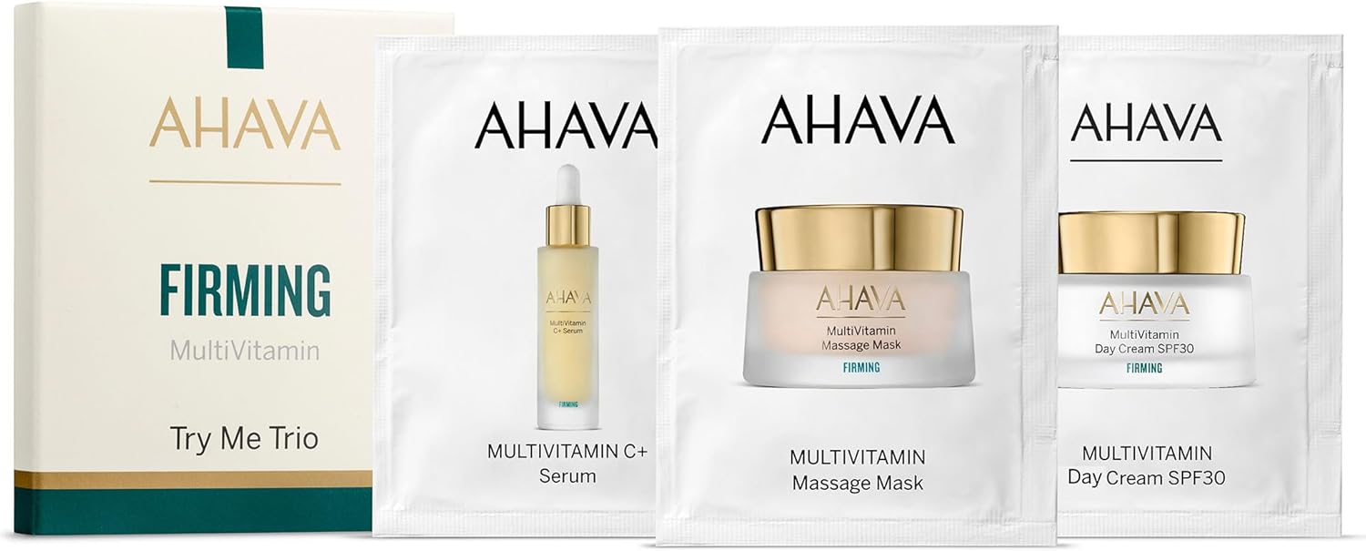 Set Ahava: MultiVitamin C+, Firming, Serum, For Face, 3 ml *Sample + Multivitamin Firming Massage, Cream Mask, For Face, 3 ml *Sample + MultiVitamin, Firming, Day, Cream, For Face, SPF 30, 3 ml *Sample