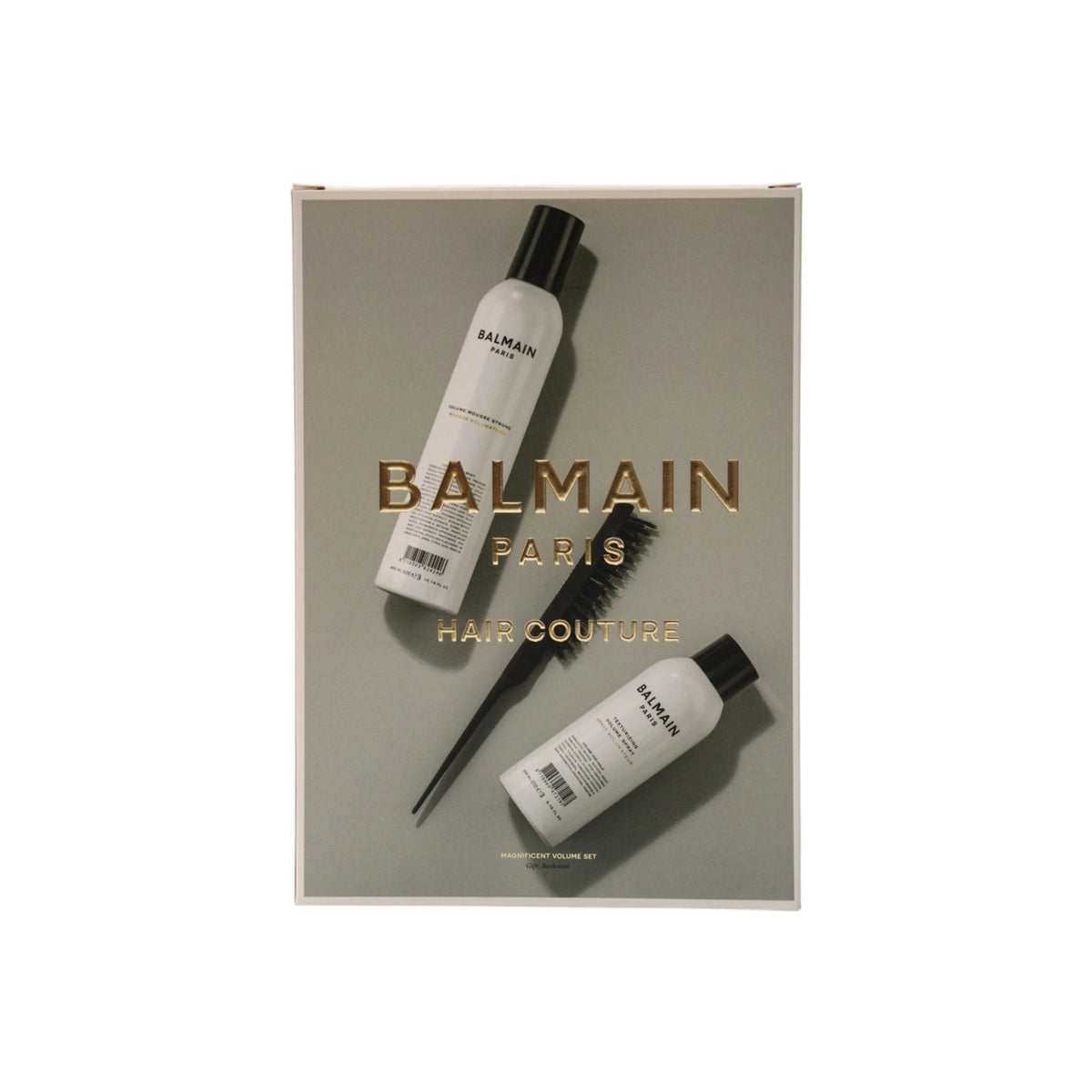 Sæt Balmain Professionnel: Balmain Professionnel, Butan, Hårspray, Til Volumen, Let Hold, 200 ml + Balmain Professionnel, Hårstylingmousse, Til Styling, Stærkt Hold, 300 ml + Balmain Professionnel, Hårbørste, Sort