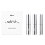 Set Byredo: Colour Stick, Multifunctional, Eyeshadow Stick, Dravite, 3.5 g + Colour Stick, Multifunctional, Eyeshadow Stick, Vienna, 3.5 g + Colour Stick, Multifunctional, Eyeshadow Stick, 580, Ultramagnetic, 3.5 g + Byredo, GWP Textile Pouch
