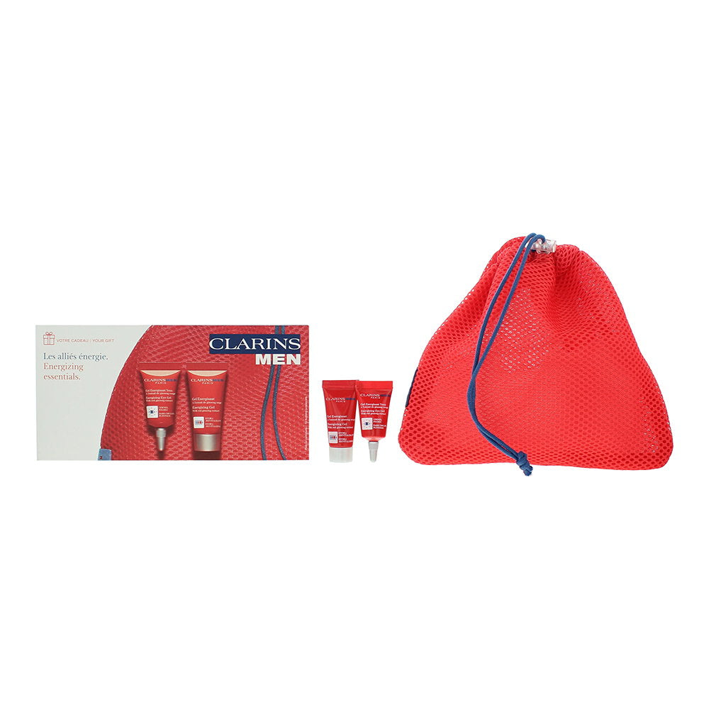 Set Clarins: Men, Organic Red Ginseng, Revitalizing, Day & Night, Gel, For Face, 2 ml *Sample + Men, Energising, Eye Gel, 3 ml