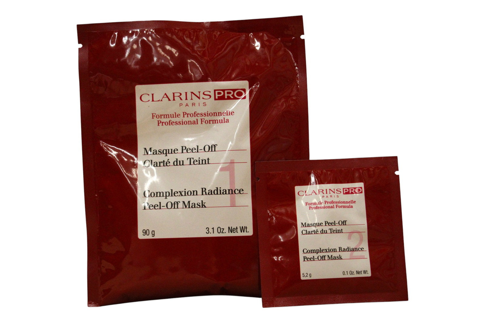 Set Clarins: Pro Complexion Radiance, Bright, Peel-Off Mask, Evening, Face, 20 pcs, 5.2 g + Pro Complexion Radiance, Bright, Peel-Off Mask, Evening, Face, 20 pcs, 90 g