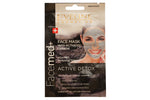 Set Duo, Eveline Cosmetics, Facemed+ Active Detox, Carbon, Detoxifying, Clay Mask, 2 pcs, 10 ml