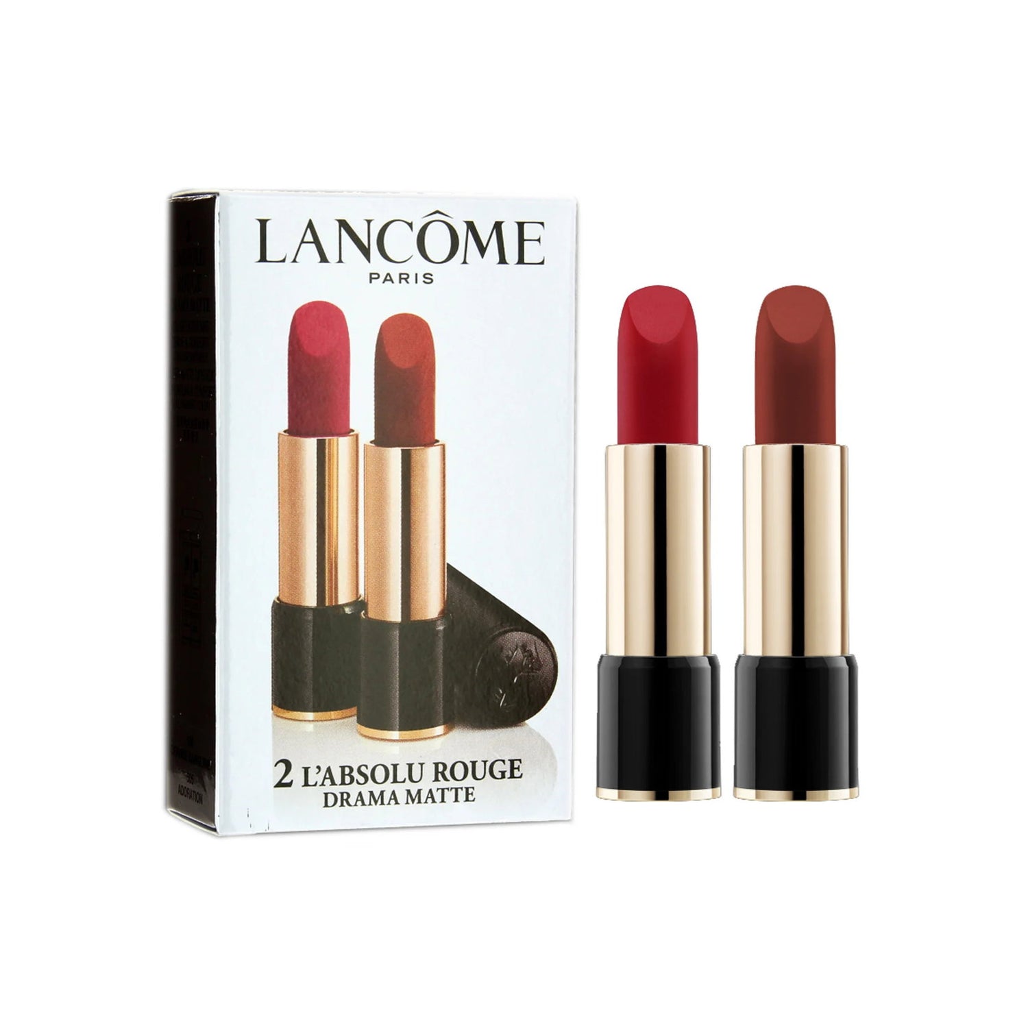 Set Duo, Lancome, L'Absolu Rouge, Matte, Cream Lipstick, 290, Drama, 2 pcs, 3.4 g
