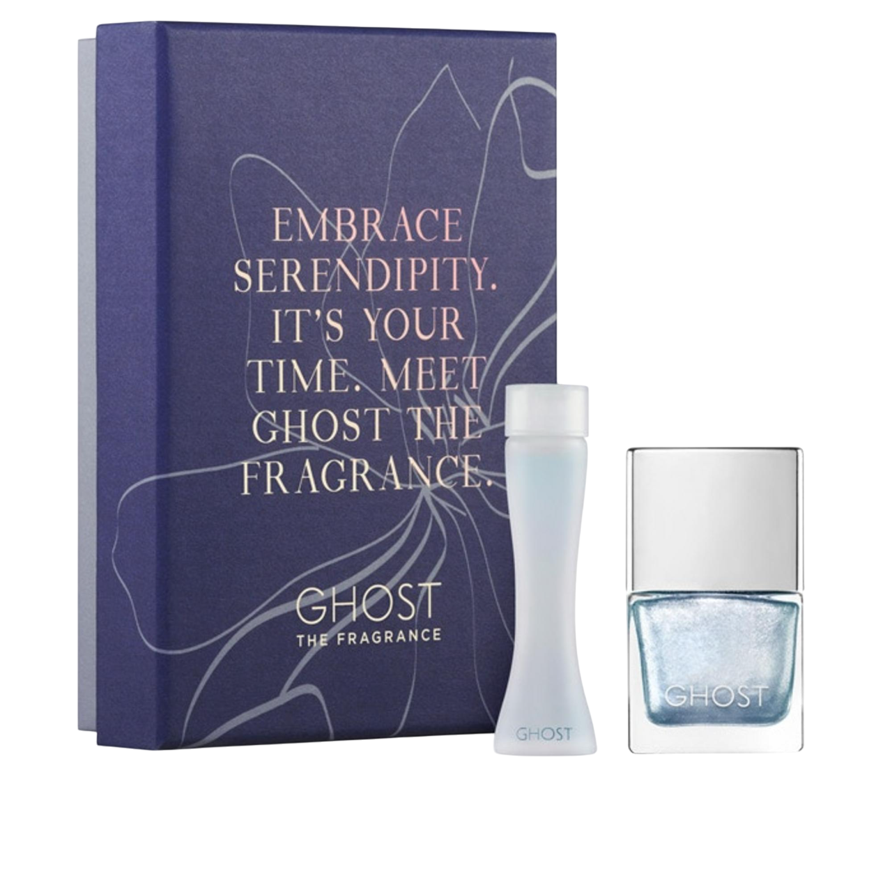 Set Ghost: The Fragrance, Eau De Toilette, For Women, 5 ml + Ghost, Nail Polish, Metallic Blue, 10 ml