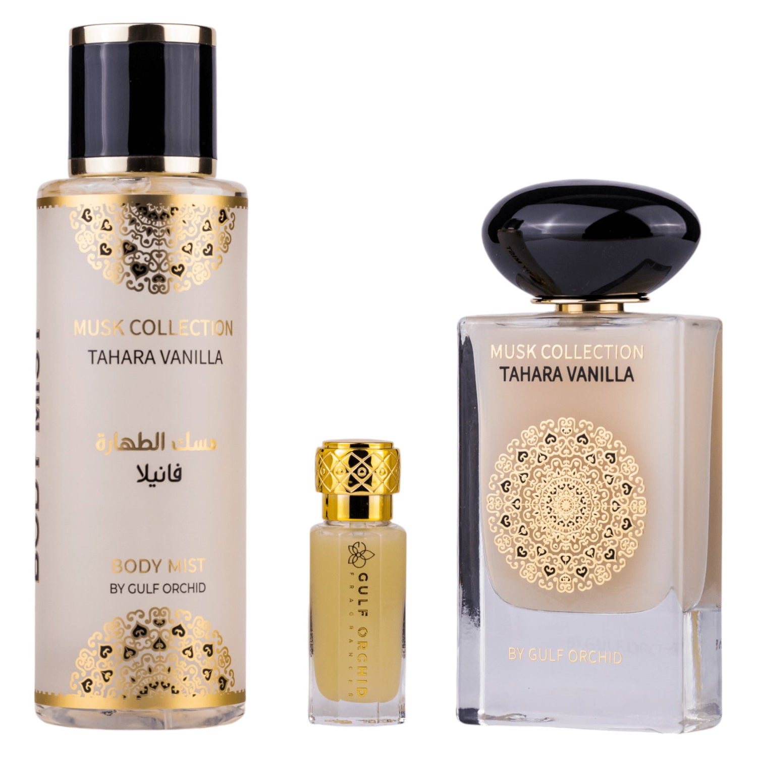 Set Gulf Orchid: Tahara Vanilla, Eau De Parfum, Unisex, 60 ml + Tahara Vanilla, Scented Spray, For Women, 250 ml + Tahara Vanilla, Perfume Oil, For Women, 12 ml *Miniature