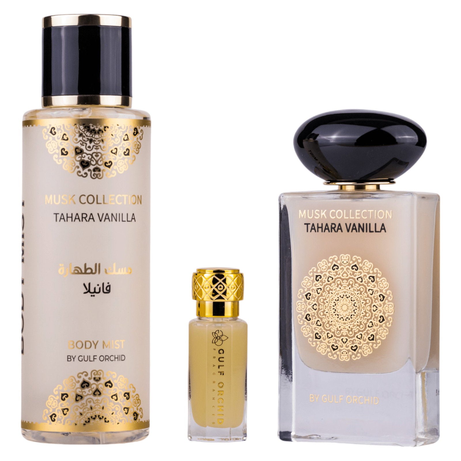 Set Gulf Orchid: Tahara Vanilla, Eau De Parfum, Unisex, 60 ml + Tahara Vanilla, Scented Spray, For Women, 250 ml + Tahara Vanilla, Perfume Oil, For Women, 12 ml *Miniature